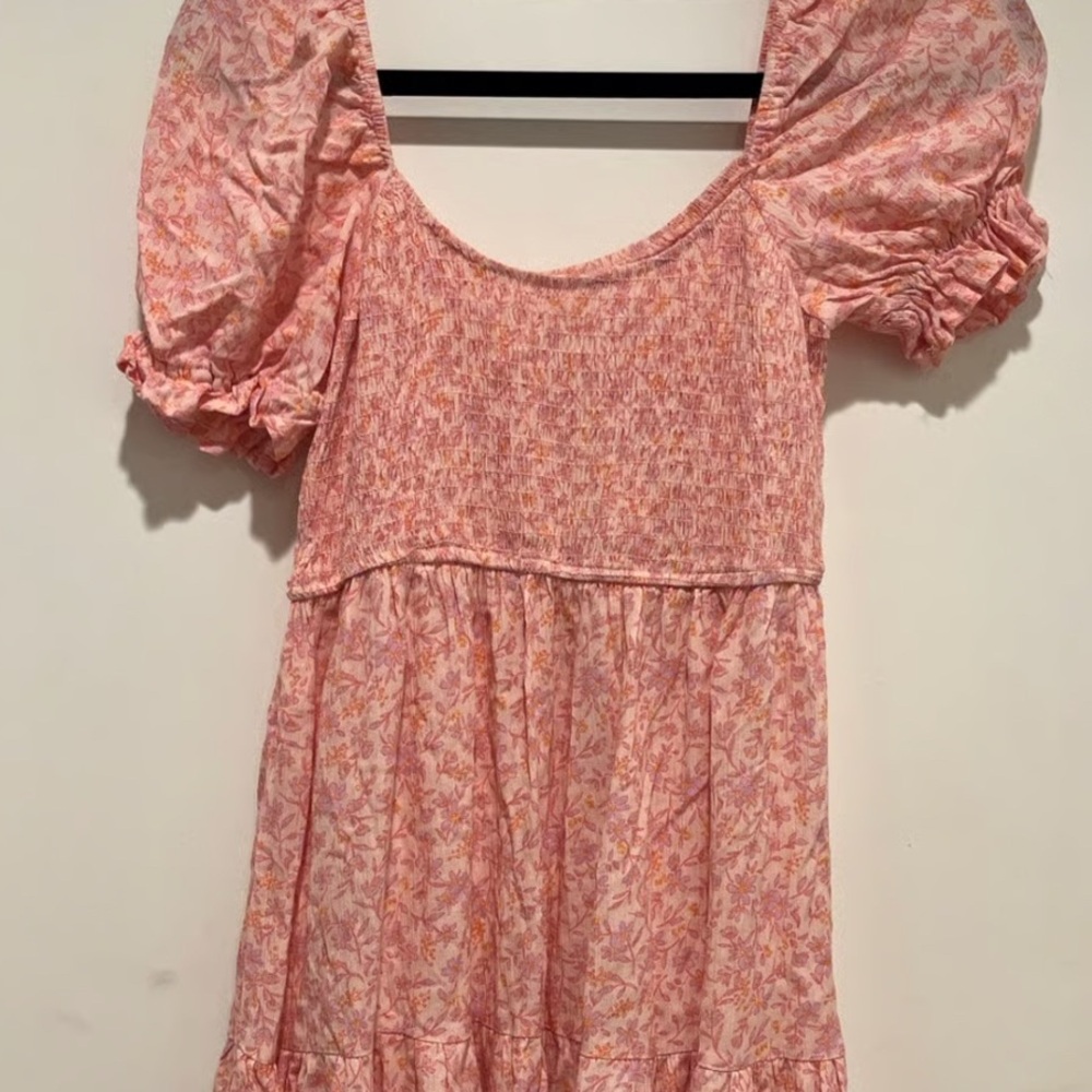 Altar'd State Pink Floral High Low Dress
